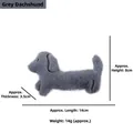 Gray dachshund plush cat toy, 14cm length, 8cm height, including catnip for pets - Grey Dachshund