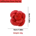Red plush rose snuffle toy for dogs, 18cm size, soft flower design for mental stimulation - Snuffle Food Hiding Toy / Red Rose