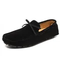 Klassische schwarze Wildleder-Loafer für Herren mit Schleife, Slipper zum Autofahren - 35 / Schwarz