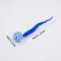 Blue starry sky ball caterpillar cat toy with 25cm fuzzy tail and 4.5g lightweight design - Blue Starry Ball Caterpillar