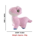 Pink textured plush dinosaur dog toy with dimensions 19cm height and 22cm length - Little Milk Dragon Style / Pink Baby Dragon