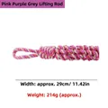 Durable braided cotton rope dog chew toy in pink purple grey color, 29cm/11.42in - Handle Stick (PT341) / Pink Purple Gray Handle Stick