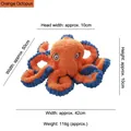 Peluche pieuvre orange durable pour chien avec dimensions et informations de poids - Poulpe Orange