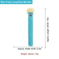Blue long cylindrical plush dog toy monster for interactive fetching and chewing - Blue Long Monster with Afro Hair