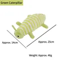 Green and white striped mop plush caterpillar dog toy with size and weight specs - Green Caterpillar (PT352)