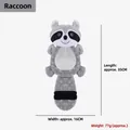 Raccoon shaped plush pet toy for dogs featuring 35cm length and 16cm width details - Raccoon (PT036)