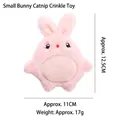 Cute pink rabbit plush cat toy with catnip and crinkle paper, 12.5cm height - Rabbit Style With Catnip and Crinkle Paper