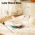 Small light blue space capsule cat bed with interactive turntable and teaser wand - Space Capsule Cat Bed / Small (30CM) / Light Blue Frame Orange Gradient Aviator