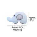 Soft light blue elephant shaped plush pet catnip toy with measurements 8cm by 5cm - Elephant