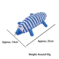 Blue and white hedgehog plush dog toy with soft mop fleece texture for pet chewing - Blue Hedgehog (PT352)