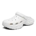 Versatile all-white platform clog sandals for outdoor and beach wear in summer - 35-36 / White