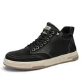 Scarpe alte nere da uomo alla moda con suole spesse color crema per abbigliamento urban - 39 / Nero