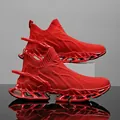 Premium atmungsaktive rote Strick-Socken-Sneaker mit Designer hohler Dämpfungssohle - 39 / Rot