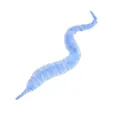 Dettaglio della testa di ricambio per bacchetta per gatti a bruco blu iridescente - 22cm / Bruco Blu Iridescente