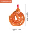 Vibrant orange coiled plush snake toy with catnip, 15cm x 20cm size for cat play - Orange Python