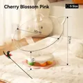 Small cherry blossom pink space capsule cat bed with turntable toy and teaser stick - Space Capsule Cat Bed / Small (30CM) / Sakura Fall Pink