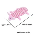 Pink and white striped mop velvet pig plush pet toy for dogs with soft texture - Pink Pig (PT352)