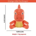 Orange textured dinosaur plush dog toy with dimensions 22cm chew resistant design - Charmander Style / Orange Charmander
