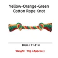 Durable yellow orange and green cotton rope knot dog toy for interactive chewing 30cm - 30cm / Yellow Orange Green Cotton Knot
