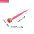 Rainbow ball cat toy with pink fuzzy caterpillar tail for exercise - Rainbow Ball Pink Caterpillar