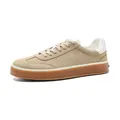 Premium khaki suede sneakers for men featuring a classic gum sole and lace-up design - 39 / Khaki