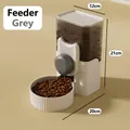 Grijze automatische voerbak voor honden en katten, afmetingen 12x21x20cm, PET - Huisdierenvoerautomaat / 1000ml / Grijs