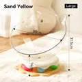 Sandstone Yellow space capsule cat bed with toy turntable and teaser wand, large size. - Space Capsule Cat Bed / Large (35cm) / Sandstone Yellow