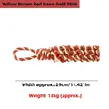 Durable yellow brown and red braided cotton rope dog chew toy for interactive play - 29cm / Yellow Brown Red Handle Stick