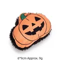 Plush pumpkin cat toy for Halloween with black fuzzy texture, 6x9cm and 9g weight - Halloween Pumpkin Style / With Catnip and Crinkle Paper