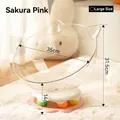 Large pink space capsule cat bed featuring an integrated interactive toy turntable. - Space Capsule Cat Bed / Large (35cm) / Sakura Fall Pink