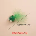 Green insect-style cat toy wand replacement head with feathers for playful pets - Green Goldfish Replacement Head