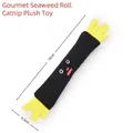 Seaweed roll style plush catnip toy for cats, durable 19cm chew toy for indoor pets - Seaweed Sushi Roll Shape / 19cm x 4.5cm