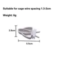 Durable white plastic bird cage food clip for parrots with dimensions 5.5cm x 2.8cm - Vegetable Clip