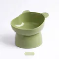 Tilted high-foot panda-shaped neck protection pet bowl in grass green finish - Grass Green