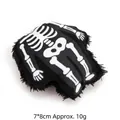 Halloween skeleton plush cat toy, black 7x8cm soft stuffed interactive pet toy - Halloween Skeleton Suit Style / With Catnip and Crinkle Paper