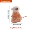 Brown plush mouse cat toy with dimensions 10.5cm by 6.5cm and 9g weight for kittens - Velcro Mouse / Brown