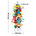 Large colorful wooden parrot chewing toy for bird cages showing 15.74 inch height - 10x40cm