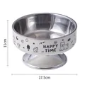 Elevated stainless steel pet bowl for cats and dogs with 17.5cm width and 11cm height - White (Large Single Bowl + Stainless Bowl)
