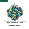 Durable tri-color braided cotton rope ball dog toy in green, yellow, and blue colors - 6CM Diameter / Green Yellow Blue Cotton Ball
