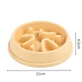Slow feeder bowl for dogs and cats anti-choke pet bowl 21cm diameter beige - Individual Color Box Packaging / Round Maze Style / Yellow
