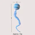 Giocattolo bruco in peluche blu per gatti, palla 4cm, lungo 25cm, leggero - Bruco Palla Spaziale Blu