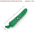 Green chili pepper catnip toy for cats, 13cm length soft plush pet kicker chew toy - Green Chili Shape / 13cm x 3cm