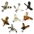 Diverse feather cat toy replacements with bells and metal clips for interactive teaser wands. - Wild Fowl Feather DIY
