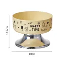 Elevated stainless steel pet bowl for cats and dogs with 14cm diameter cream bowl - Single Bowl Style (7019) / Yellow (Small Single Bowl)