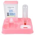 Pink pet automatic feeder and waterer set with 3100ML capacity details shown clearly - Pink / NO-022
