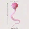 Palla di peluche rosa per gatti con coda riccia, diametro 4cm, peso circa 10g. - Bruco Space Ball Rosa
