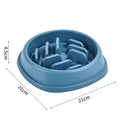 Blauer Anti-Schling-Napf für Haustiere, 21 cm Durchmesser mit Labyrinth-Design - Wollknäuel Stil / 21x21cm / Blau