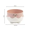 Pink cartoon cat food bowl with 14cm diameter and anti-tip design for pets - Pink Duck Outer Bowl Only / 14cm