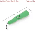 Green pickle catnip plush toy for cats, 13cm length, 15g weight, fun interactive cat toy - 13cm x 3.5cm