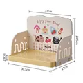 Cream-colored desktop storage rack for pet snacks featuring cute cartoon illustrations - Yellow (Pet Dopamine Dining Table)
